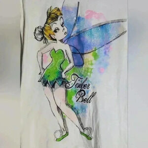 Rare Disney Pouty Tinkerbell organic cotton Tshirt ladies XS